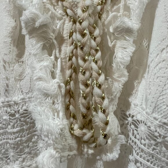 NWT $48 Cupshe Boho Lace Bohemian Flowy White Lace Midi Festival Dress Size Sm - Picture 13 of 15